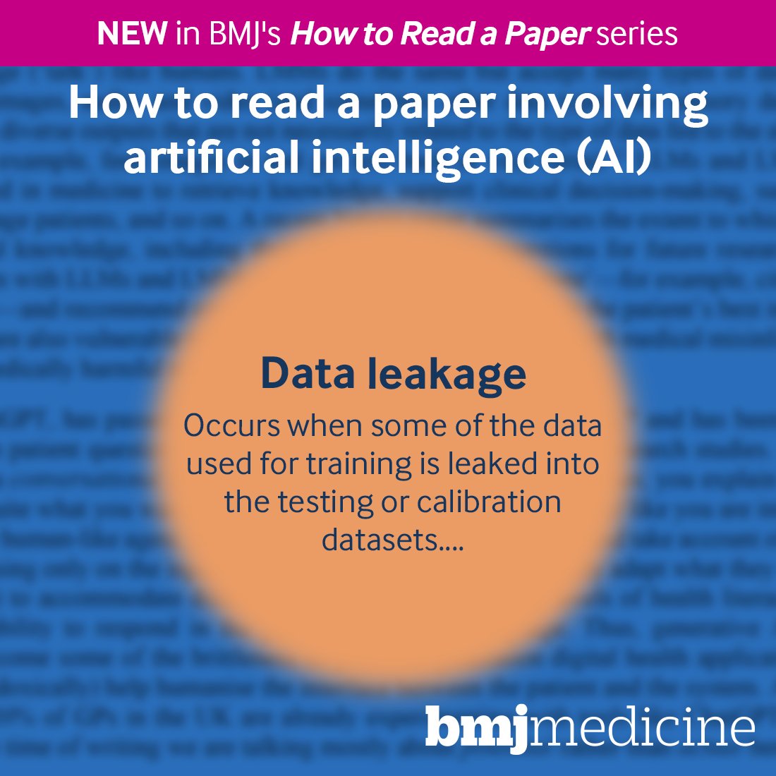 📄 New in BMJ’s How to Read a Paper series.

Want to better understand how AI is used in healthcare papers? This guide walks you through how to critically appraise research involving AI in clinical settings.

🔎 Read now
bit.ly/4jTRxuu