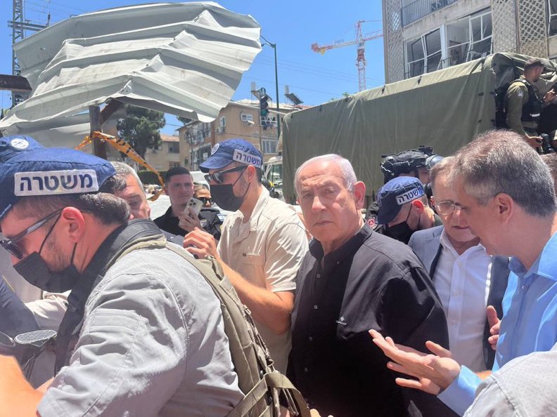 while Iran’s “Supreme Leader” hides underground, Israel’s Prime Minister walks through the rubble of destroyed buildings in broad daylight