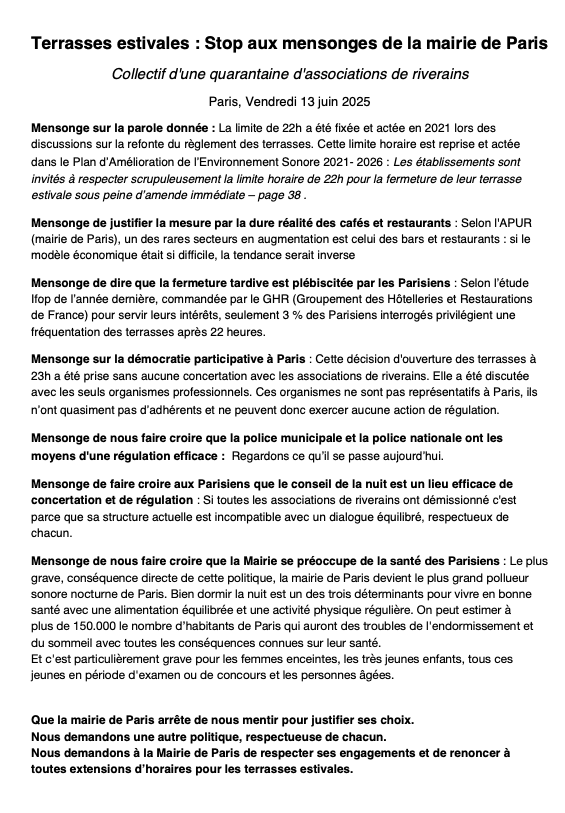 Réseau Vivre Paris ! (@rezovivreparis) on Twitter photo Extension des terrasses estivales jusqu'à 23h. Les maires d'arrondissements ont-ils été consultés et ont-ils donné leur accord? <a href="/Bonnet_Oulaldj/">Nicolas Bonnet Oulaldj</a> Extension des terrasses estivales jusqu'à 23h. Les maires d'arrondissements ont-ils été consultés et ont-ils donné leur accord? <a href="/Bonnet_Oulaldj/">Nicolas Bonnet Oulaldj</a>