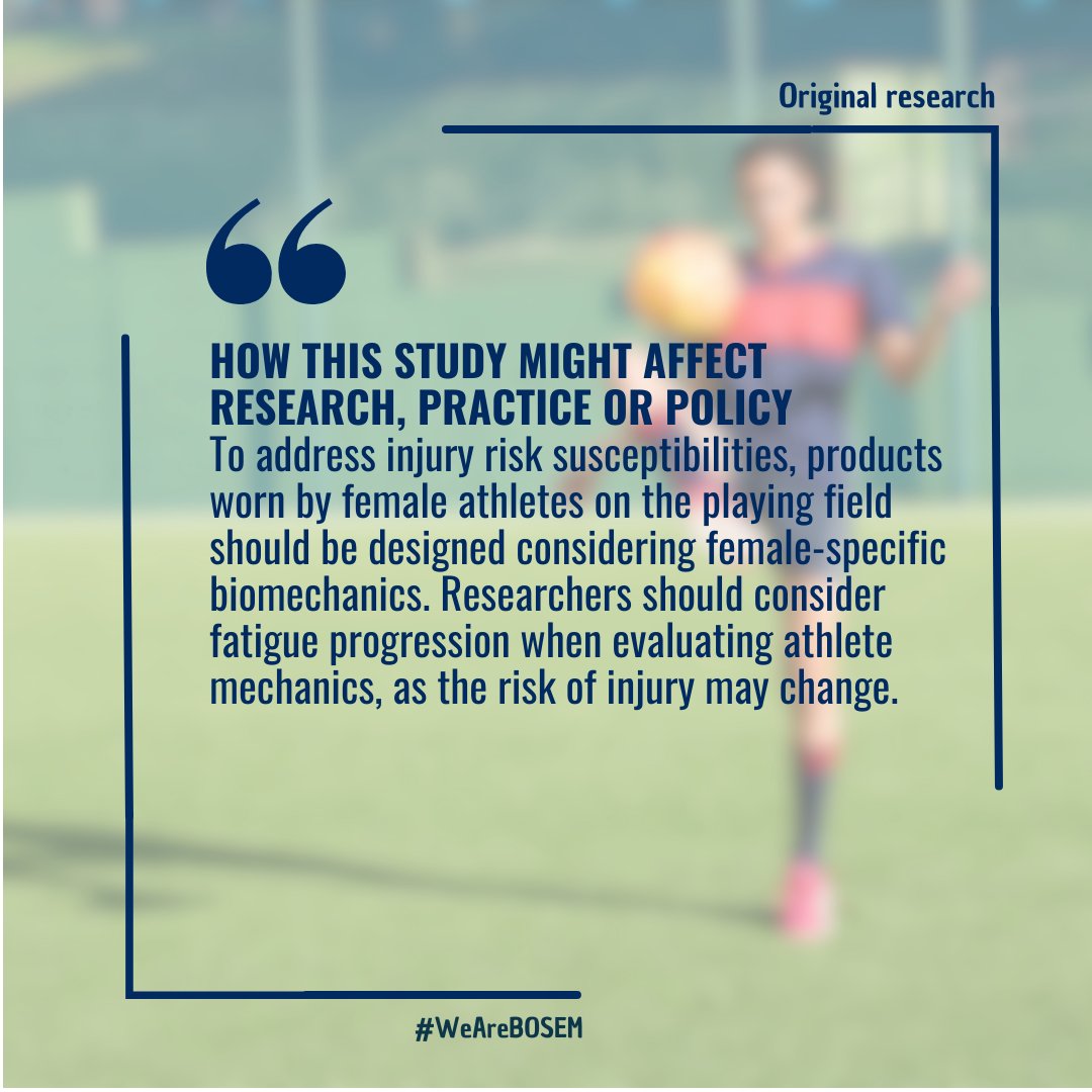 BMJ Open Sport & Exercise Medicine (@bmjopensem) on Twitter photo 🚨NEW #OriginalResearch by Karolidis et al!
Key insights into the aetiology of female injury patterns in football! ⚽️ 
Results suggest optimising cleated footwear for female athletes during their most susceptible fatigued state. Data suggest improving lateral and posterior stud 🚨NEW #OriginalResearch by Karolidis et al!
Key insights into the aetiology of female injury patterns in football! ⚽️ 
Results suggest optimising cleated footwear for female athletes during their most susceptible fatigued state. Data suggest improving lateral and posterior stud