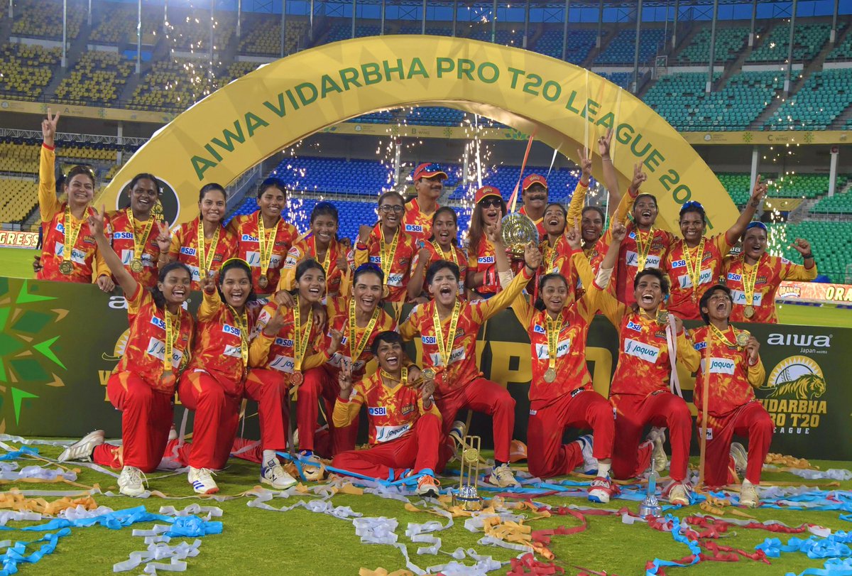 Jhulan Goswami (@jhulang10) on Twitter photo What a season it's been for the Vidarbha Pro T20 League!
Congratulations to Neco Master Blasters and Orange Tigresses on the grand victory! 🔥
A proud and well-deserved moment for both teams 🏆🏏
<a href="/vidarbhaprot20/">Vidarbha Pro T20 League</a>
#VidarbhaProT20League #Winners What a season it's been for the Vidarbha Pro T20 League!
Congratulations to Neco Master Blasters and Orange Tigresses on the grand victory! 🔥
A proud and well-deserved moment for both teams 🏆🏏
<a href="/vidarbhaprot20/">Vidarbha Pro T20 League</a>
#VidarbhaProT20League #Winners