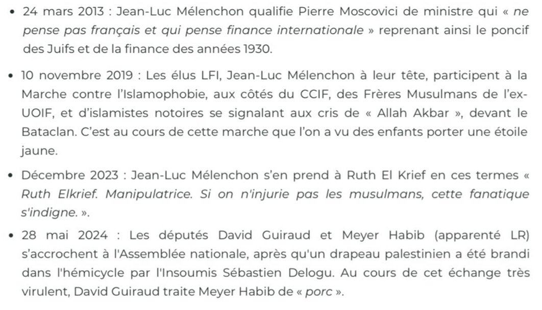 CharliesIngalls's tweet photo. 🔴Caroline Yadan nous propose une "démonstration implacable sur 9 pages" de l'antisémitisme de @JLMelenchon, "implacable" qu'elle vous dit... 

Avec une telle accroche, forcément, faut aller lire. On va pas faire du CNews et parler de trucs qu'on connait pas. 

➡️Résultat : du vent mais tout le monde y passe, @GuiraudInd, @Deputee_Obono, @ErsiliaSoudais, @MarieMesmeur, @CaronAymericoff, @ArnaultRaphael.. Elle a repris toutes les polémiques depuis des années à propos de LFI, a enrobé ça dans du papier aux couleurs de l'Assemblée nationale et le propose comme une démonstration.

➡️Quelques exemples :

👉Dans de nombreux points, madame Yadan fait référence à des gens d'extreme-droite qui félicitent la @FranceInsoumise et donc par capillarité, LFI est antisémite puisque l'extrême-droite qui félicite Melenchon est antisémite. Une logique "implacable".

On pourrait rétorquer que puisque Le Pen et son parti refusent de censurer le gouvernement et qu'il y a au RN des députés ouvertement antisémites de par leur historique, ça veut dire que le gouvernement est antisémite... Mais on ne va pas faire du Yadan avec des mécaniques aussi grotesques.

👉Madame Yadan reproche aussi à LFI de trop parler de l'islamophobie en France. Il s'agirait là aussi d'une preuve d'antisémitisme, comme le fait de défiler avec le CCIF par exemple, ou le fait de dénoncer l'attaque de mosquées.

👉Accuser Ruth Elkrief d'être une manipulatrice est aussi une preuve d'antisémitisme pour madame Yadan. Le parti-pris de madame Elkrief et ses manipulations ont été dénoncées à plusieurs reprises mais comme Ruth Elkrief est juive, remettre en cause son travail journalistique, c'est de l'antisémitisme pour Caroline Yadan. 

👉Il y aussi la dénonciation de la finance internationale en la personne de Pierre Moscovici, parce que voyez-vous là encore, comme Moscovici est Juif (ce que j'ignorais à titre personnel), c'est antisémite. Un peu comme quand Dominique de Villepin avait été accusé d'antisémitisme parce qu'il avait parlé de "domination financière sur les médias et le monde de l’art"...

A se demander si François Hollande n'était pas antisémite quand il voulait combattre la finance...

Au passage, cette absurdité à réduire une personne à sa judéité avant de parler de sa compétence, c'est peut-être là qu'est l'antisémitisme...

👉On peut aussi parler de Meyer Habib comparé à un porc par David Guiraud qui pour madame Yadan est un acte antisémite. Plutôt un acte de maltraitance animale en l'occurence, mais passons.

➡️Bref, Caroline Yadan a demandé à son assistant(e) parlementaire de reprendre toutes les polémiques depuis quelques années et d'en faire un joli document à partager sur twitter.

Dernier point : comme le disait @mbompard, LFI n'a jamais été condamné pour antisémitisme. On ne peut pas du matin au soir faire l'apologie des racistes du RN et du ministère de l'intérieur en affirmant qu'ils ne le sont pas car jamais condamnés, et ensuite crier à l'antisémitisme sur la base de polémiques qui in fine ont toujours abouti à une absence d'action en justice, ou de condamnation.

Dernier point 2 : si vous pouviez poster cette réponse à madame Yadan... Il m'est impossible de lui répondre directement parce que madame est tellement ouverte au débat qu'elle bloque toute personne qui lui apporte un peu la contradiction.

=====
N'oubliez pas de suivre ce compte @CharliesIngalls pour plus d'informations !