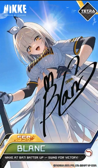 comfy__01's tweet photo. @NIKKE_en Blanc stays on top!!
#NIKKEATBAT #NIKKECOLLECTION https://t.co/Ewhz6DygB7