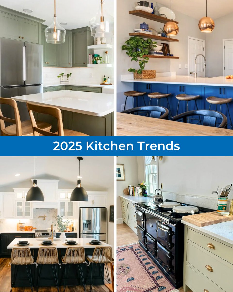 The all-white kitchen trend is fading as homeowners embrace bolder, more expressive styles. See how retro-inspired hues and mixed materials can add a touch of personality to any kitchen. bit.ly/404IHm8
