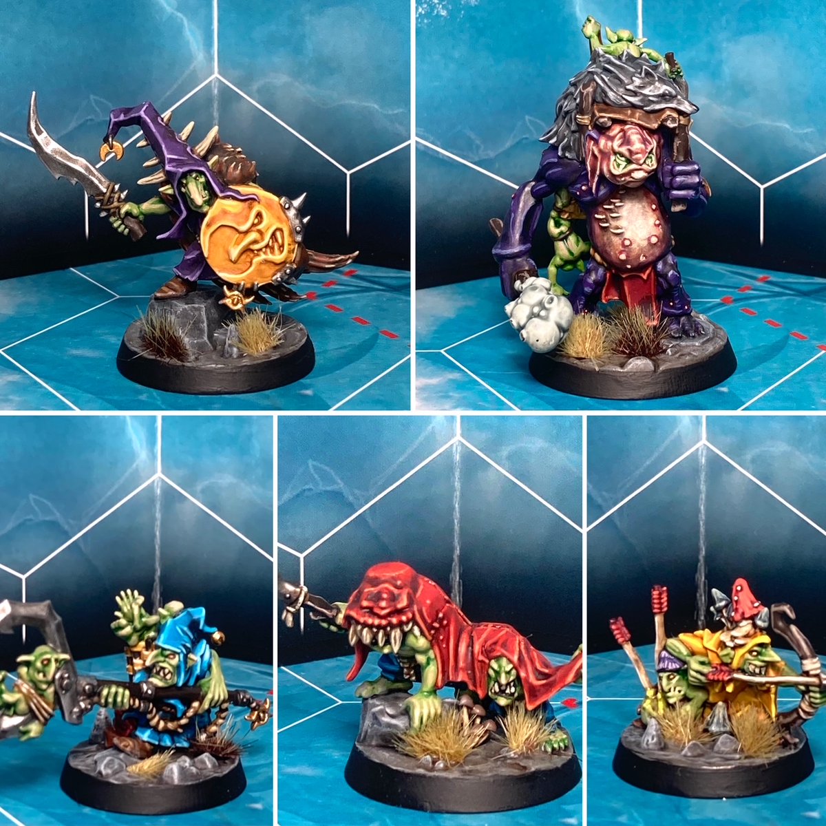 PeterpaintsWHU's tweet photo. Had a lot of fun using more colours on these Underwolrds figs, hope you like my view on Borgit's Beastgrabba's ! #warhammer #WarhammerCommunity #PaintingWarhammer #Warcom https://t.co/g4XdaPh90S