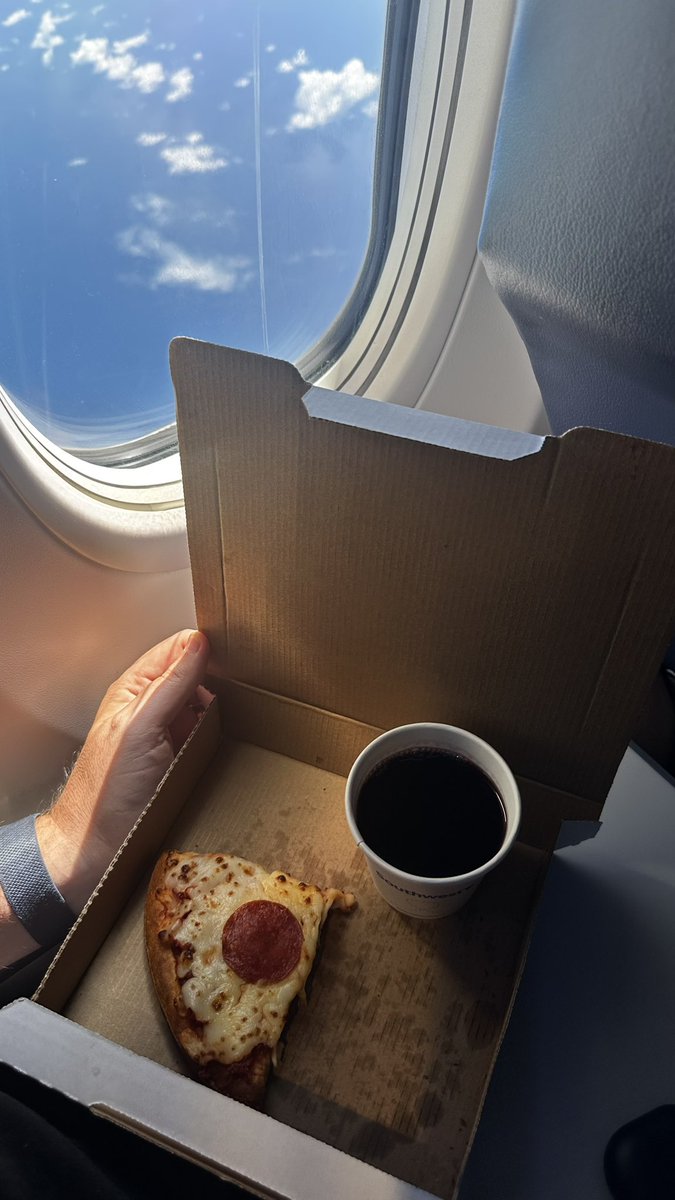 poodletop's tweet image. #HappyFathersDay2025 to me from 40k feet above the Atlantic flying to Nashville from Puerto Rico while I eat my airport @dominos #pizza and drink red wine from @SouthwestAir  Y’all know how to make this dad feel special. As does this crew!   #swapic #alistpreferred #vacation #swa