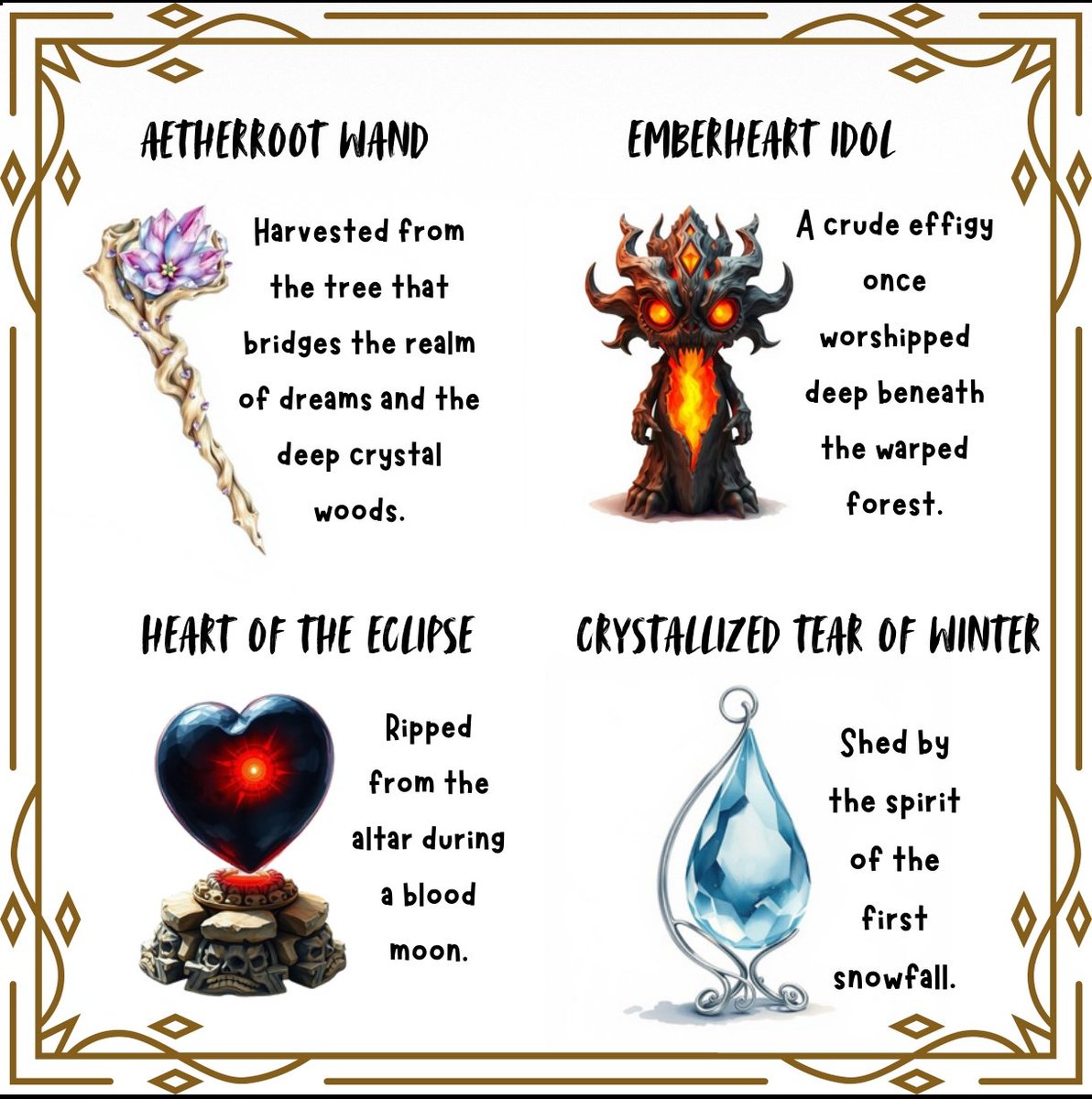 Dunge0nDwellers's tweet photo. List of artifacts including lore is finished! A whooping 70 different artifacts, 5 for each of the 14 different section themes. Here's a peak including some concept art (actual items might look different when finished). #Minecraft #minecraftmod #deckedout https://t.co/OfPUPPLHiD
