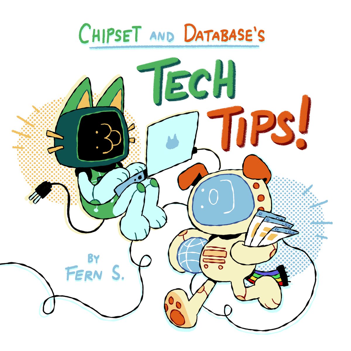 fernsnailz's tweet image. i made a mini-comic with my characters Chipset and Database :] Chipset and Database&apos;s Tech Tips is now on itch io for free!! 🖥️

learn about computer basics with them as they teach each other about their fields of interest (and make a lot of mistakes along the way...)

🔗⬇️