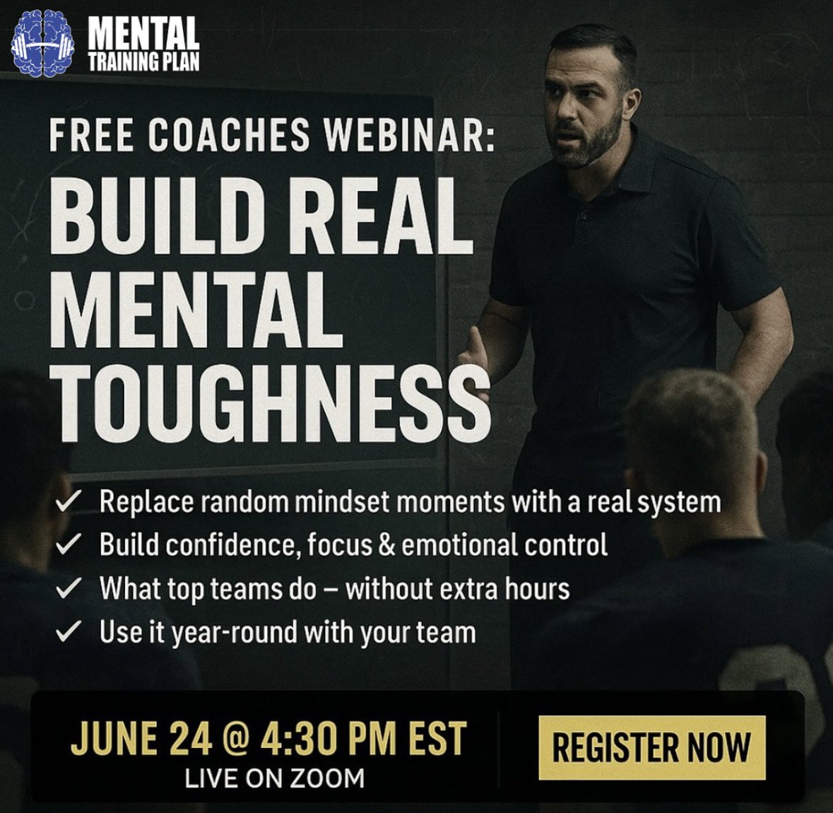 Coaches of ALL SPORTS: We train mechanics, but rarely teach athletes how to handle pressure, fear, doubt &amp; failure.

Change the athlete and the human.

FREE Webinar – The Blueprint for Coaches
🗓 6/24 @ 4:30PM ET
🎯 MentalTrainingPlan.com
Register 👉🏻 mtp-events.com/webinar-mh