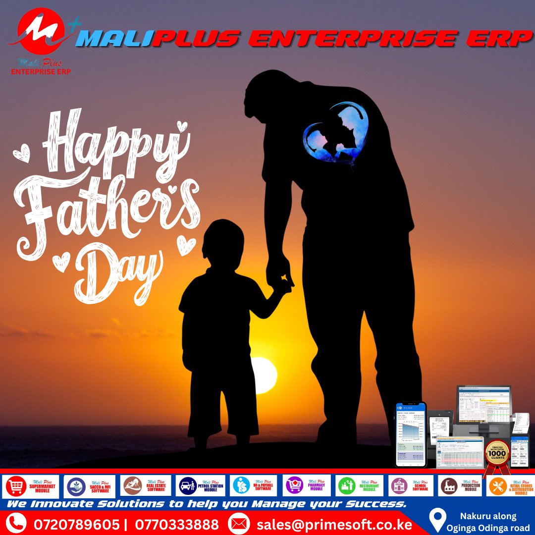 MaliPlusERP's tweet image. Fathers build more than families — they shape futures.
Happy Father&apos;s Day from Maliplus Enterprise ERP and the Primesoft Solutions team.
#FathersDay2025 #MaliplusERP #PrimesoftSolutions #KenyaERP #DigitalFathers #TechForSuccess