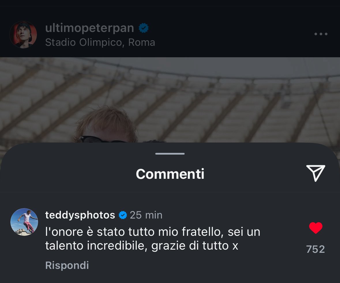 il commento di ed sotto il post di niccolò😭😭😭 TROPPE EMOZIONI TUTTE INSIEME STASERA
