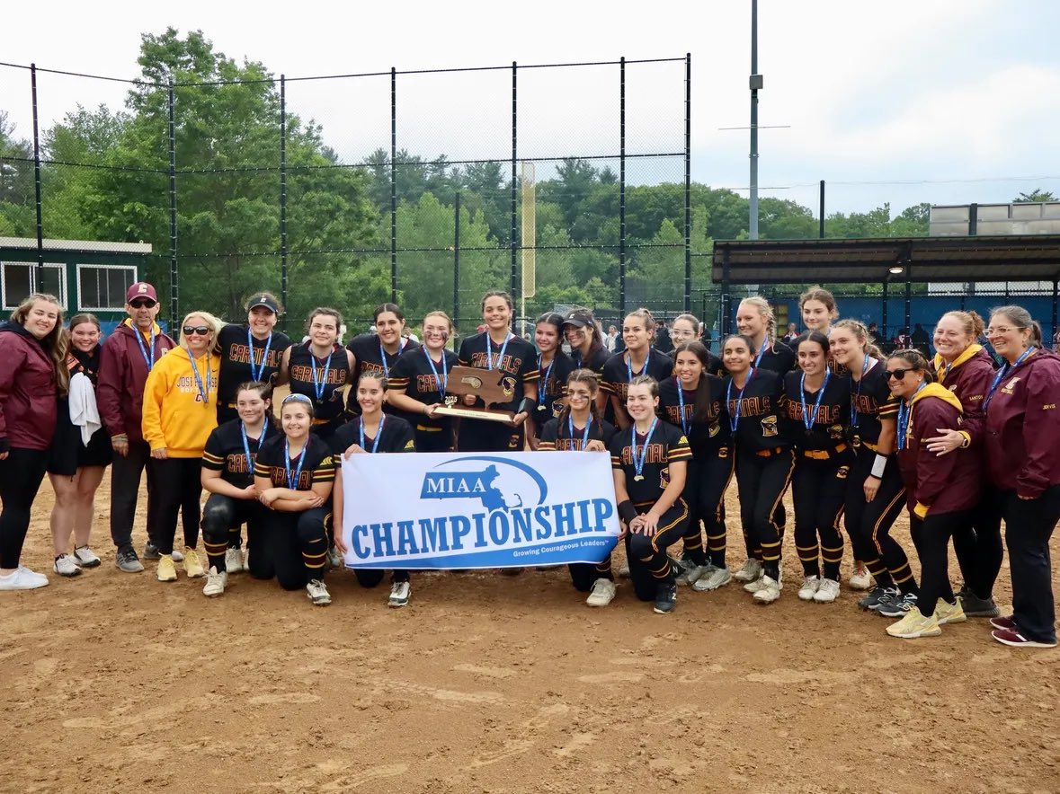 SkyeDupre2025's tweet photo. WE DID IT!!! 3-Peat accomplished! So proud and grateful for my teammates. In the words of my coach @MichaelaTransue state championships “build the understanding of what it means to play for something bigger than yourself. No backstop full of radars and player sheets. Just town vs town competition.”