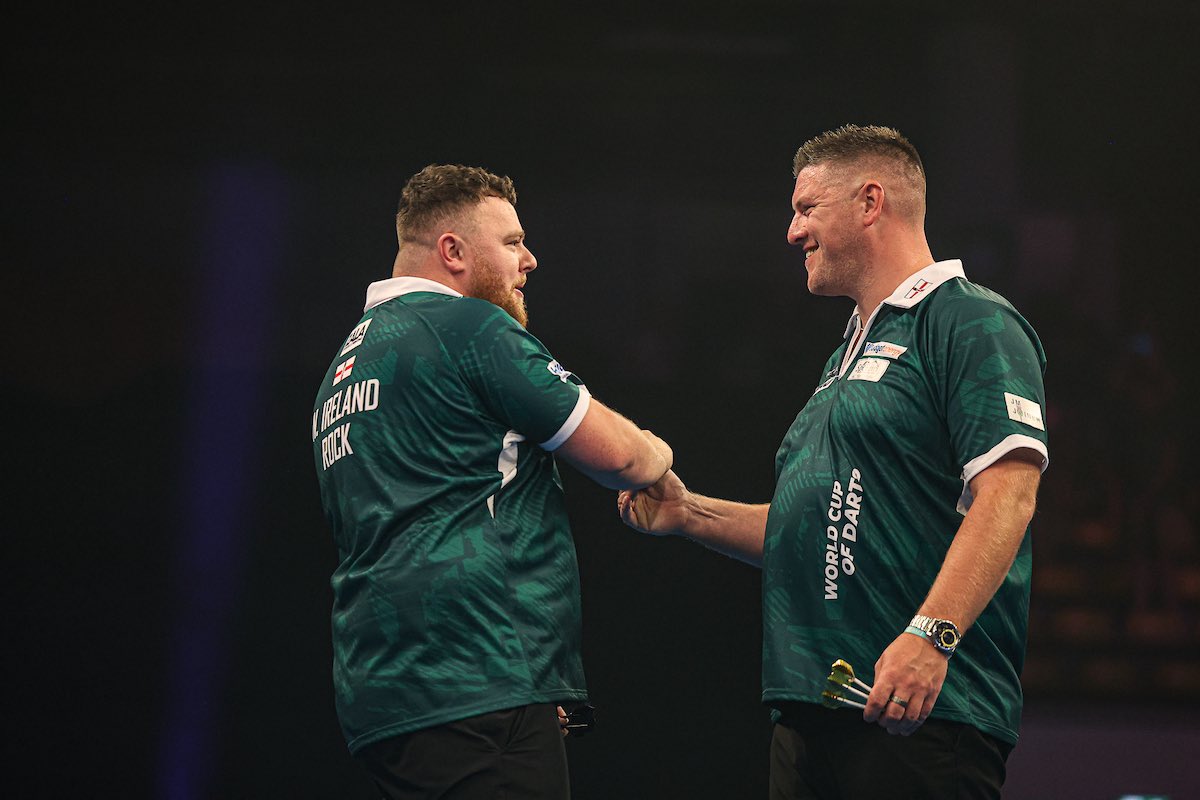 🏆 NORTHERN IRELAND WIN THE WORLD CUP!

🎯 Josh Rock chucked in TEN 180s as he and Daryl Gurney averaged 95.96 to beat Wales in the Final!

𝗡𝗼𝗿𝘁𝗵𝗲𝗿𝗻 𝗜𝗿𝗲𝗹𝗮𝗻𝗱 𝟭𝟬 - 𝟴 𝗪𝗮𝗹𝗲𝘀

#WCOD25