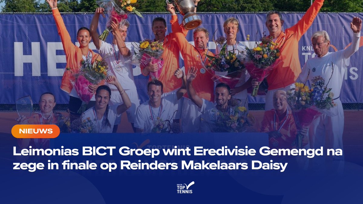 Op het park van buurman en titelverdediger Naaldwijk is Leimonias voor de 26ste keer landskampioen geworden. Op een stralende dag en voor twee enthousiaste supportersscharen klopte de recordkampioen het Apeldoornse Daisy in de finale. #tennis #knltb
tennis.nl/toptennis-nieu…