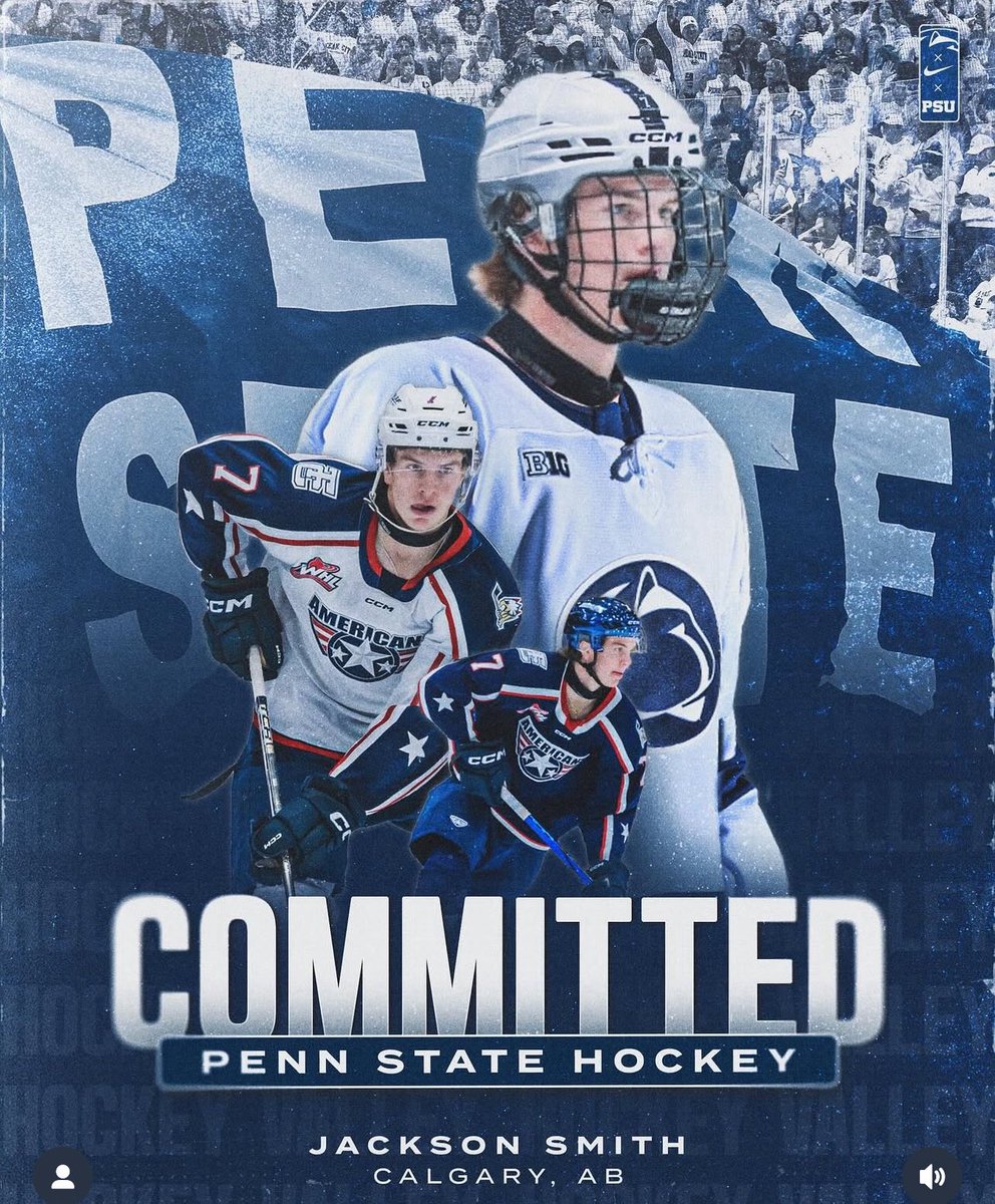 Penn State gets another first round pick. Jackson Smith, 6'3" defenseman. Should go around 12-14th overall in this months NHL Draft. Turned 18 in May.