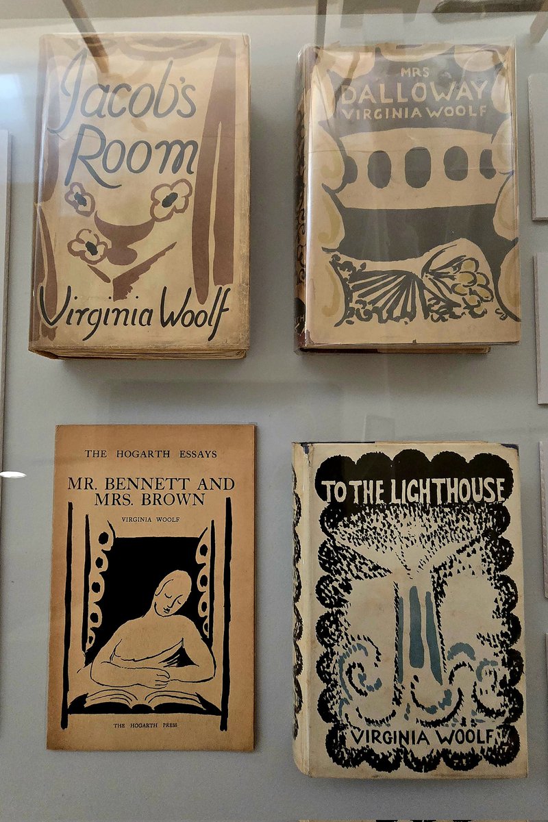 The book covers designed by Vanessa Bell on display at "Charleston at Lewes". I have been to all the exhibitions there since it opened and they haven't yet been less than excellent.