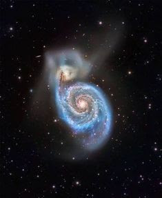 M51 Whirlpool galaxy in canes Venatici constellation by Ben.