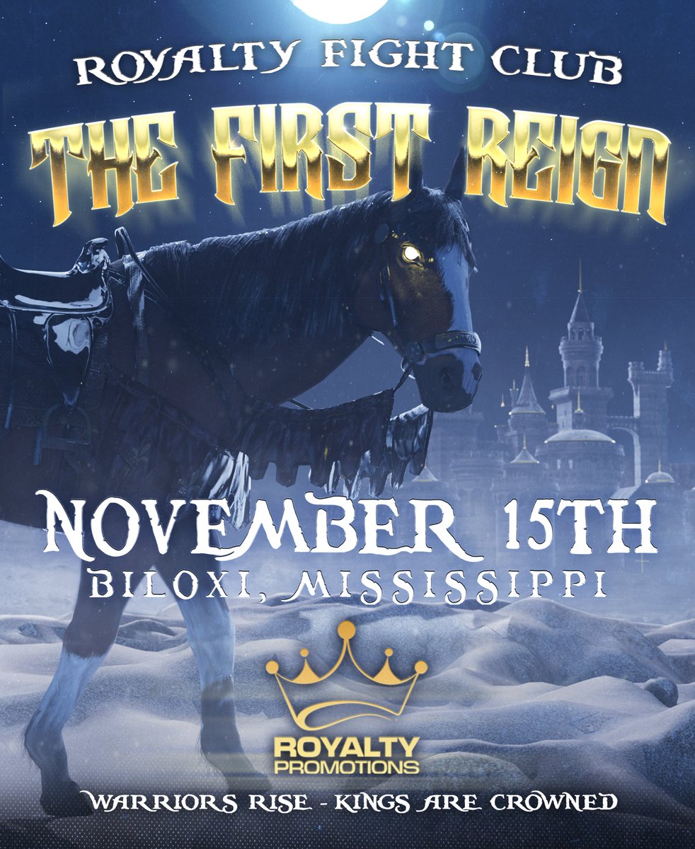 Royalty Fight Club: The First Reign ⚔️🐦‍⬛

Warriors Rise - Kings Are Crowned

🗓️ November 15th, 2025 
📍Biloxi, Mississippi 

The next evolution of Small Creator Boxing is here.. (Check Thread 👇)