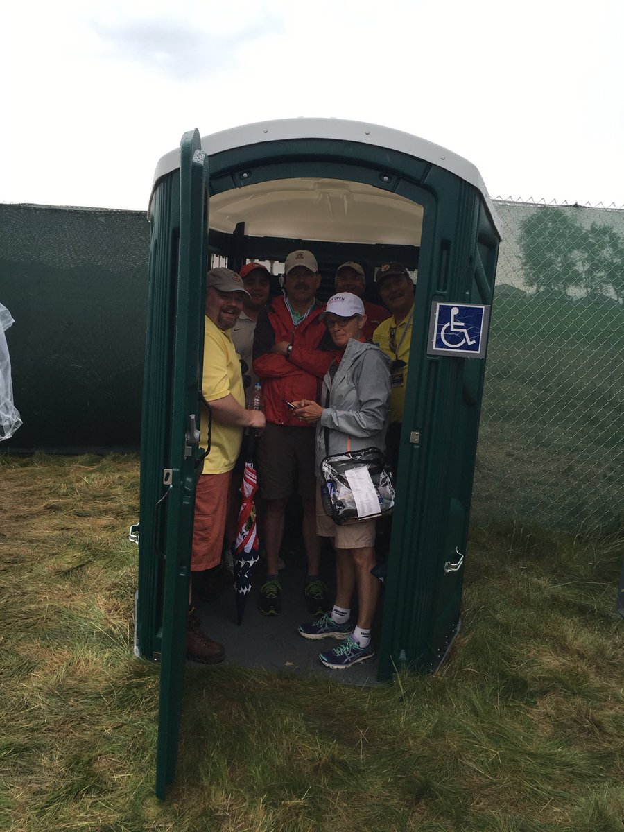 Last time US Open was at Oakmont these poor folks found the worst rain shelter imaginable
