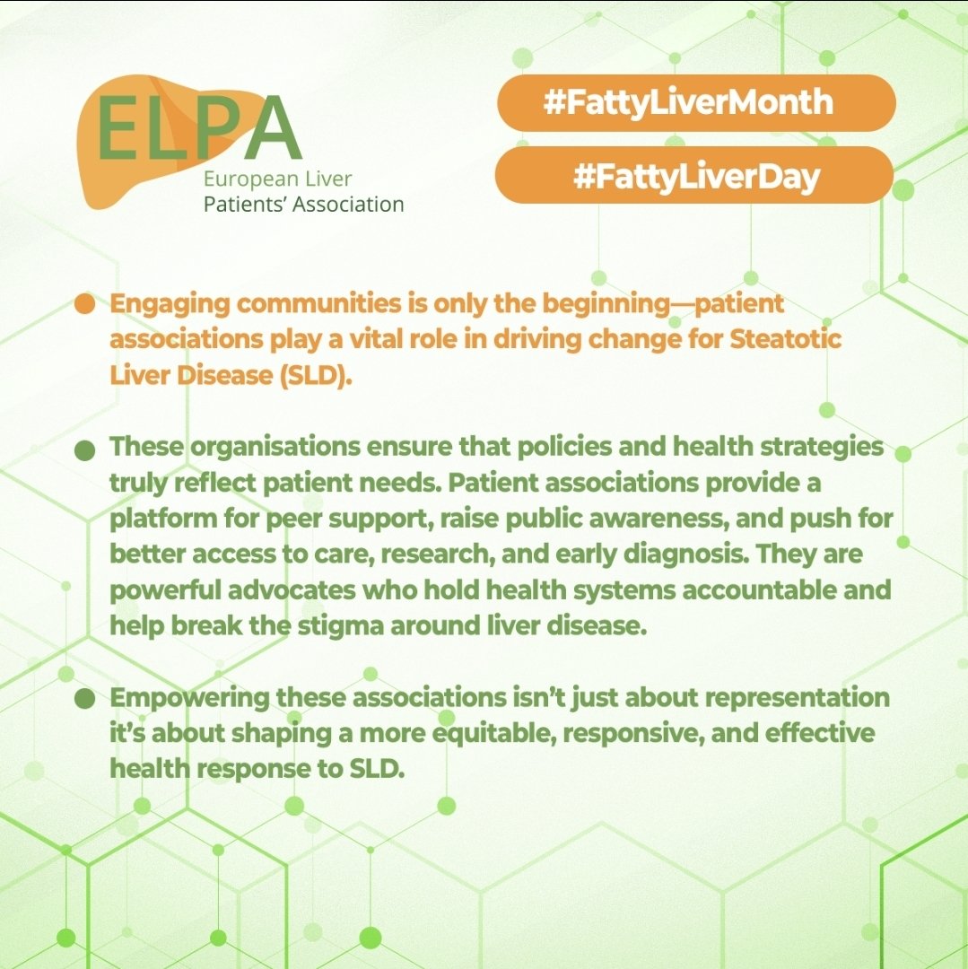 🔥 ENGAGE COMMUNITIES!🔥

Center the response to Steatotic Liver Disease (-SLD) around #PEOPLE — empower civil society, local communities, and those **living with SLD** to become advocates, leaders, and a powerful force for change.

Together, we can make sure every voice is