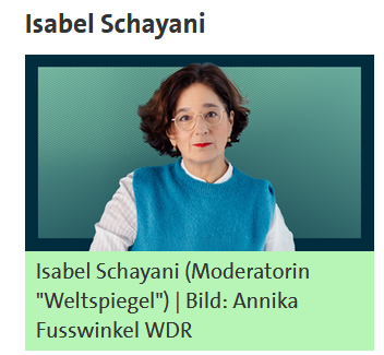 Diese Dame liefert in der ARD gerade abenteuerliche und mit Antisemitismus kontaminierte Verschwörungstheorien ab.