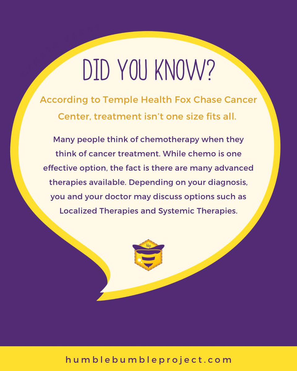 hbproject's tweet photo. Cancer treatment isn’t one-size-fits-all. While chemotherapy is well-known, there are many advanced therapies available today. Your care should be as unique as your diagnosis. 💜💛 https://t.co/W4CiRmtFWK