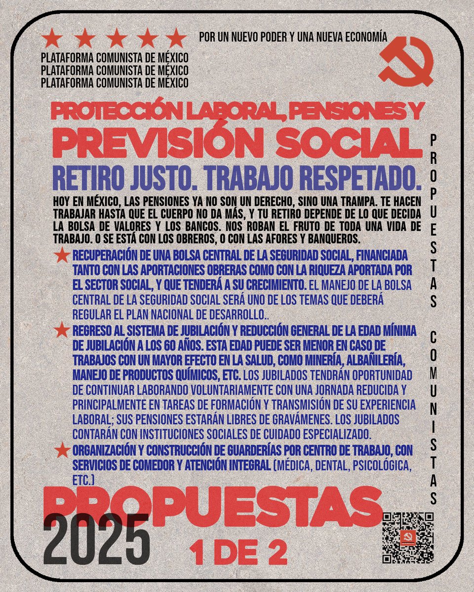 PlataformaPCM's tweet image. #PropuestasPCM: ¿Qué proponemos para la protección laboral, las pensiones y la previsión social?

La misma situación que permea en la  Salud-Negocio, como antítesis de la Salud-Derecho, existe en los demás  aspectos de la Previsión Social. Especialmente dramática es la situación…