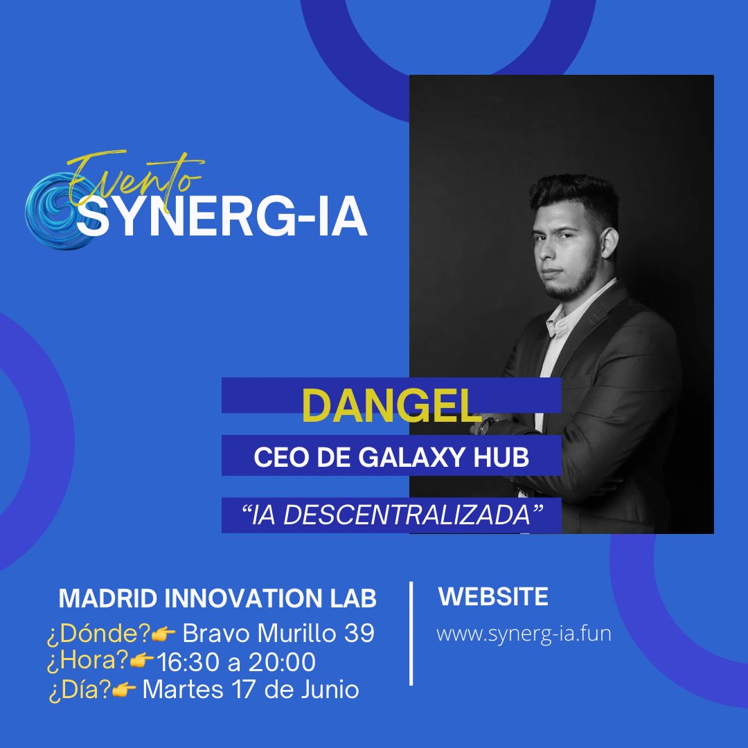 🧬 Dangel – CEO de <a href="/GalaxyhubAI/">OrberAI (by Galaxyhub)</a> 

🤖 La inteligencia artificial también puede ser libre.

Dangel nos habla de IA descentralizada y el futuro del poder computacional.

📍 Entrada: lu.ma/fucpfxdr

#AI #Web3 #SYNERGIA2025