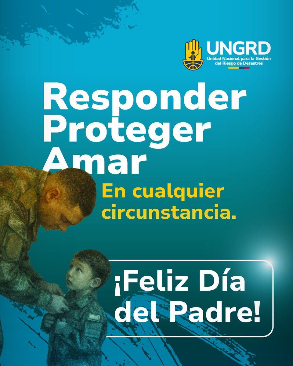 Ser parte del #SNGRD es estar listo para actuar en cualquier momento. Y ser papá, también.

Hoy celebramos a todos los padres que salvan vidas, acompañan procesos, lideran equipos y también dan abrazos, consejos y ejemplo.

¡Feliz Día del Padre!