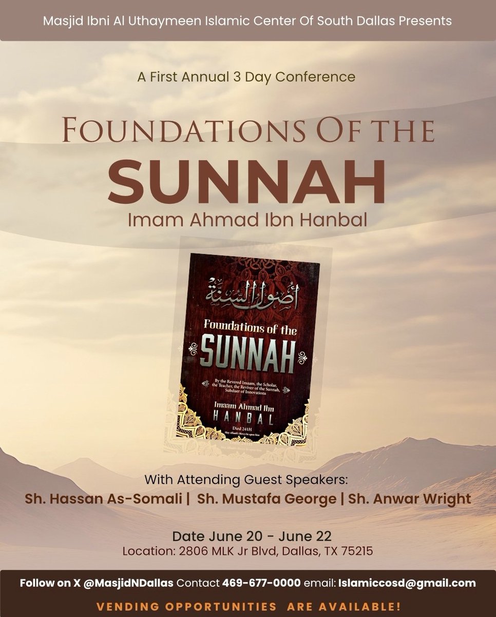 Islamic Center South Dallas (@masjidndallas) on Twitter photo السلام عليكم ورحمة الله وبركاته
Al hamdu lillah <a href="/hikmahpubs/">Hikmah Publications</a>, <a href="/Mustafa_George/">Mustafa George</a> <a href="/anwarphilly/">Anwar Wright</a>. Along with us being 5 days away, the books just arrived.
You can purchase your book here at Masjid Ibni Al Uthaymeen Islamic Center of South Dallas. Books are also available for purchase السلام عليكم ورحمة الله وبركاته
Al hamdu lillah <a href="/hikmahpubs/">Hikmah Publications</a>, <a href="/Mustafa_George/">Mustafa George</a> <a href="/anwarphilly/">Anwar Wright</a>. Along with us being 5 days away, the books just arrived.
You can purchase your book here at Masjid Ibni Al Uthaymeen Islamic Center of South Dallas. Books are also available for purchase