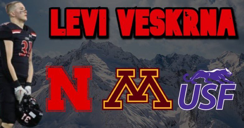 Levi Veskrna 2026 RB (@levi_veskrna) on Twitter photo 3 camps down, 2 to go! Excited to compete at Minnesota on 6/16 and USF on 7/11!
<a href="/CoachLueds/">Lucas Lueders</a> <a href="/JimGlogowski/">Coach Glo</a> <a href="/GopherFootball/">Minnesota Football</a> <a href="/CoachSchrenk/">James Schrenk</a> <a href="/Coach_Fleck/">P.J. Fleck</a> <a href="/_cgallagher/">Chase Gallagher</a> <a href="/RTBRecruiting/">Gopher FB Recruiting</a> <a href="/bvhsfootball/">BV Lynx Football</a> 3 camps down, 2 to go! Excited to compete at Minnesota on 6/16 and USF on 7/11!
<a href="/CoachLueds/">Lucas Lueders</a> <a href="/JimGlogowski/">Coach Glo</a> <a href="/GopherFootball/">Minnesota Football</a> <a href="/CoachSchrenk/">James Schrenk</a> <a href="/Coach_Fleck/">P.J. Fleck</a> <a href="/_cgallagher/">Chase Gallagher</a> <a href="/RTBRecruiting/">Gopher FB Recruiting</a> <a href="/bvhsfootball/">BV Lynx Football</a>