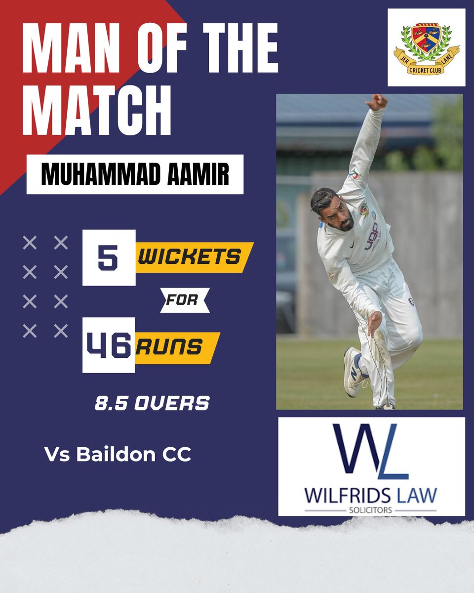 Jer Lane CC (@jerlanecc) on Twitter photo The 1st XI returned back to winning ways after beating <a href="/BaildonCC/">Baildon CC</a> . Aamir led the way with 5-46 supported well with Amir 2-57 restricting Baildon to 217.
Kyme top scored with 67, supported by Yasar 45 and a brilliant unbeaten 54* by Sam Johnson knocking 217 off in 48 overs. The 1st XI returned back to winning ways after beating <a href="/BaildonCC/">Baildon CC</a> . Aamir led the way with 5-46 supported well with Amir 2-57 restricting Baildon to 217.
Kyme top scored with 67, supported by Yasar 45 and a brilliant unbeaten 54* by Sam Johnson knocking 217 off in 48 overs.