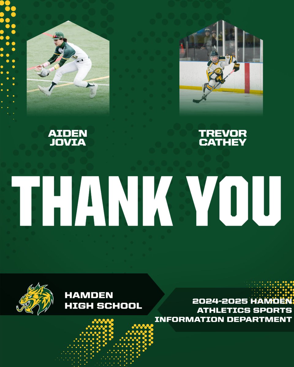 Big thanks to Aiden and Trevor for thier hard work in year 1 of the HHS Athletics Sports Information Department!!  #goDragons