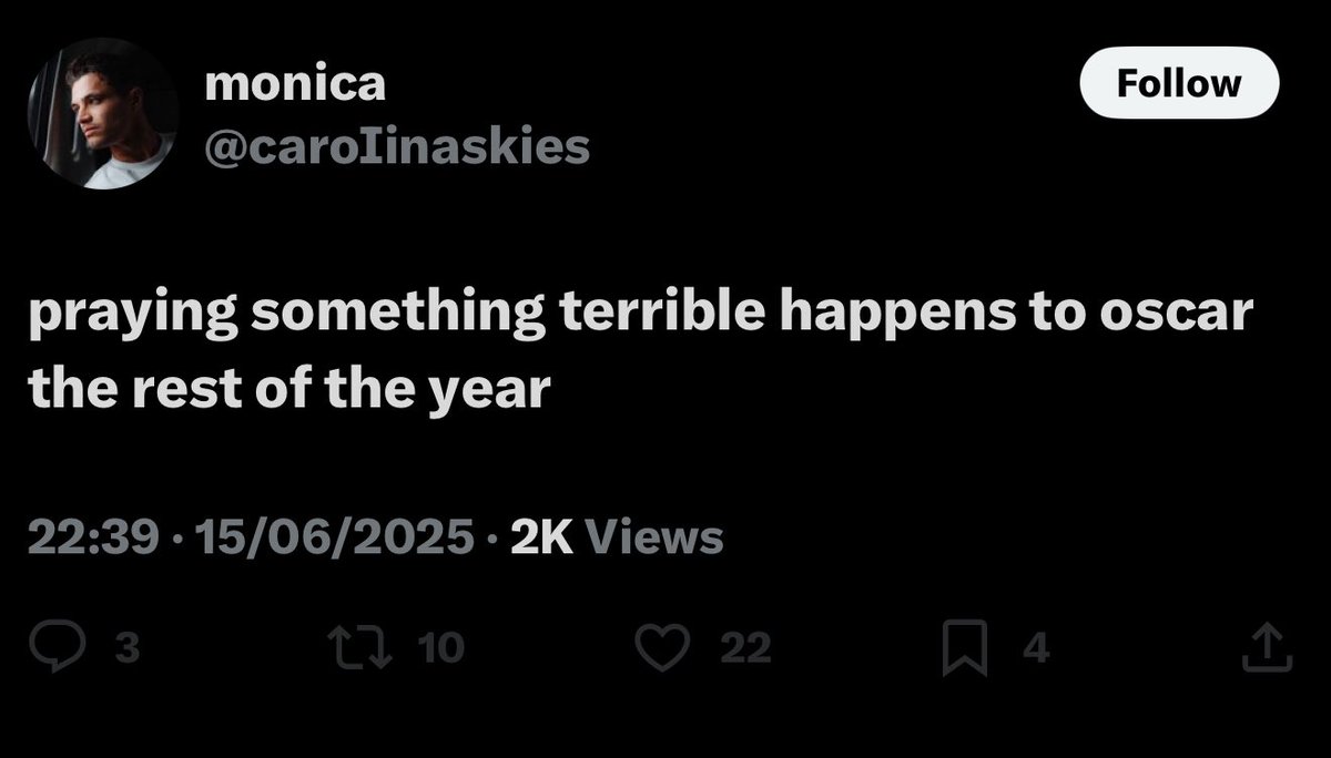 and then they cry when lando gets hate. y’all are the main reason he’s hated this much, you keep setting him up for it. mental health advocates until it’s someone you don’t like, then you tweet nasty shit like this. lol.