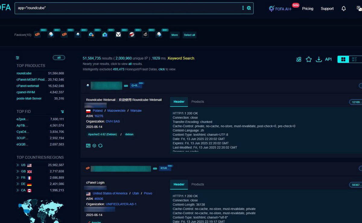 TheMsterDoctor1's tweet image. 🤬CVE-2025-49113: Post‑Auth Remote Code Execution in Roundcube via PHP Object Deserialization

FOFA Link: en.fofa.info/result?qbase64… 

FOFA Query: app="roundcube"  

Results: 51,584,735  
Advisory:nvd.nist.gov/vuln/detail/CV… CVSS: 9.9