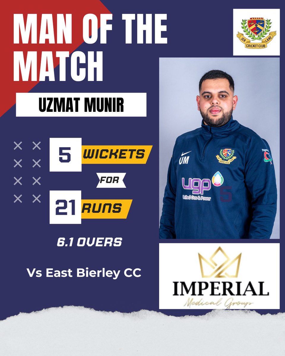 A phenomenal effort by the 2nd XI meant Bierley were bowled out by 93. Ijy 2-31 Saad 2-38 but honours belong to George with his 5-21. 

Farakh blitzed 34 in 18 balls but Hans set the standard with his unbeaten 54 in 37 balls knocking off 94 in 13 overs.