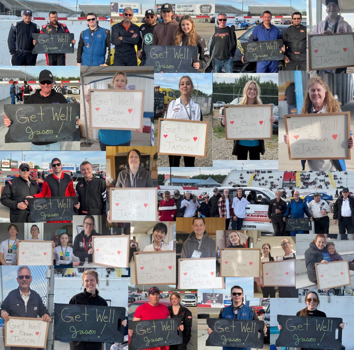 From the race track family at Edmonton International Raceway, we would like to extend all our well wishes to our longtime track official Jason! We hope to see you back at the track as soon as possible!
