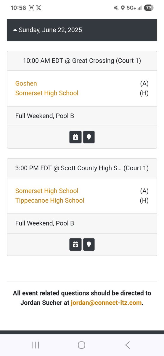 Our Schedule this weekend for the NCAA Event.  #chase