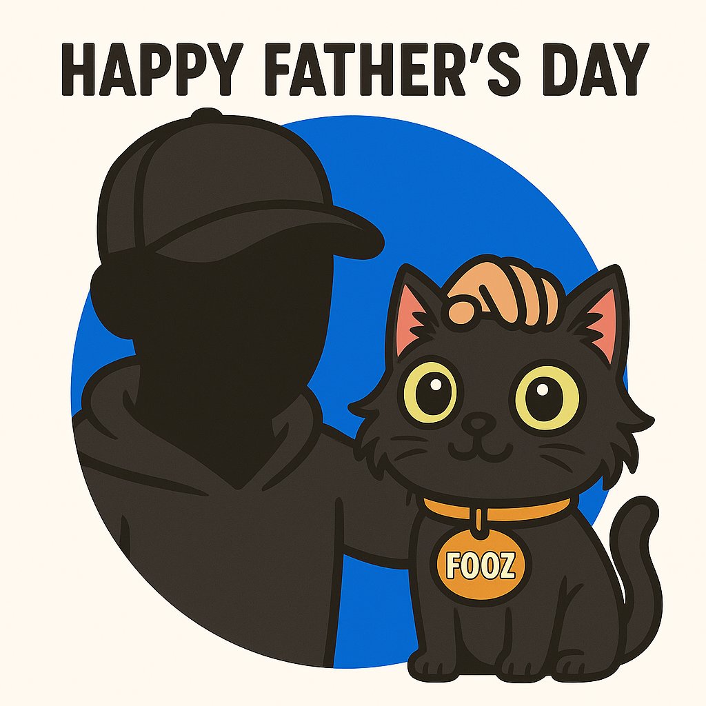 Happy Father's Day from $FOOZ 💐

This crypto cat has the best dad a kitty could ask for 🎉

Stay #cozy and build on <a href="/base/">Base</a>