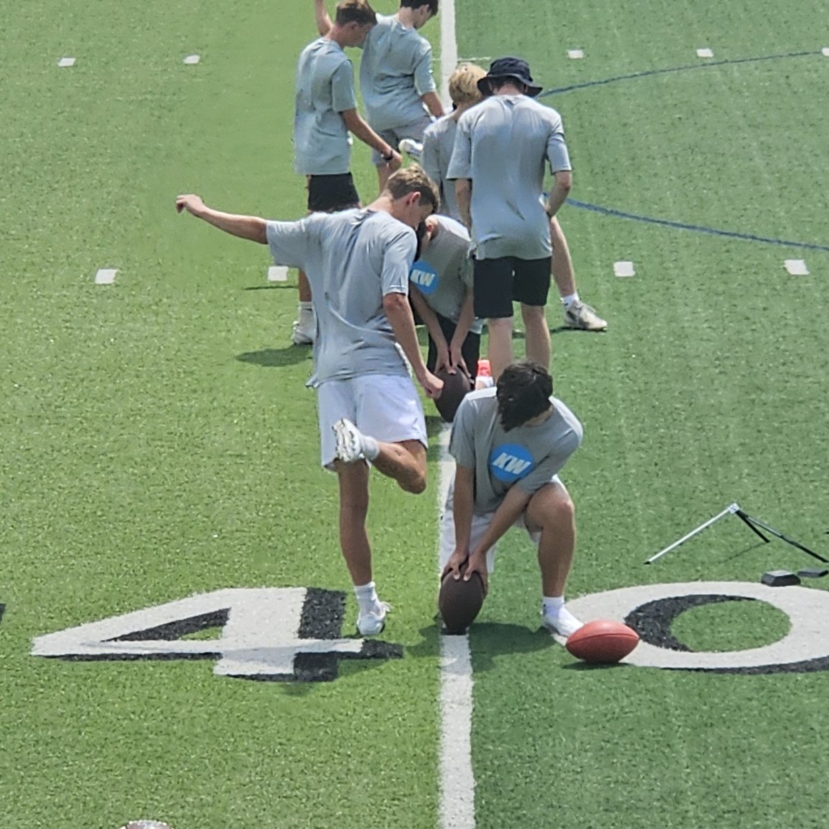 Another great camp this weekend! Thank you Coach Brent and <a href="/KickingWorld/">Kicking World Kicking Camps</a> staff for your hard work and instruction.  Field goal competition was rained out, but earned a second Showcase invite! 🏈