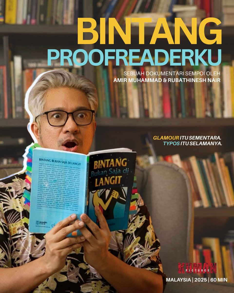 TEMASYA WAYANG BUDIMAN
Bintang Proofreaderku
Amir Muhammad &amp; Rubathinesh Nair
Ahad, 22.06.2025, 5:00PM

Amir Muhammad akan memberi reaksi terhadap novel "Bintang Bukan Hanya di Langit" karangan terakhir Hamzah Hussin (terbitan 2006) secara monolog ke kamera.