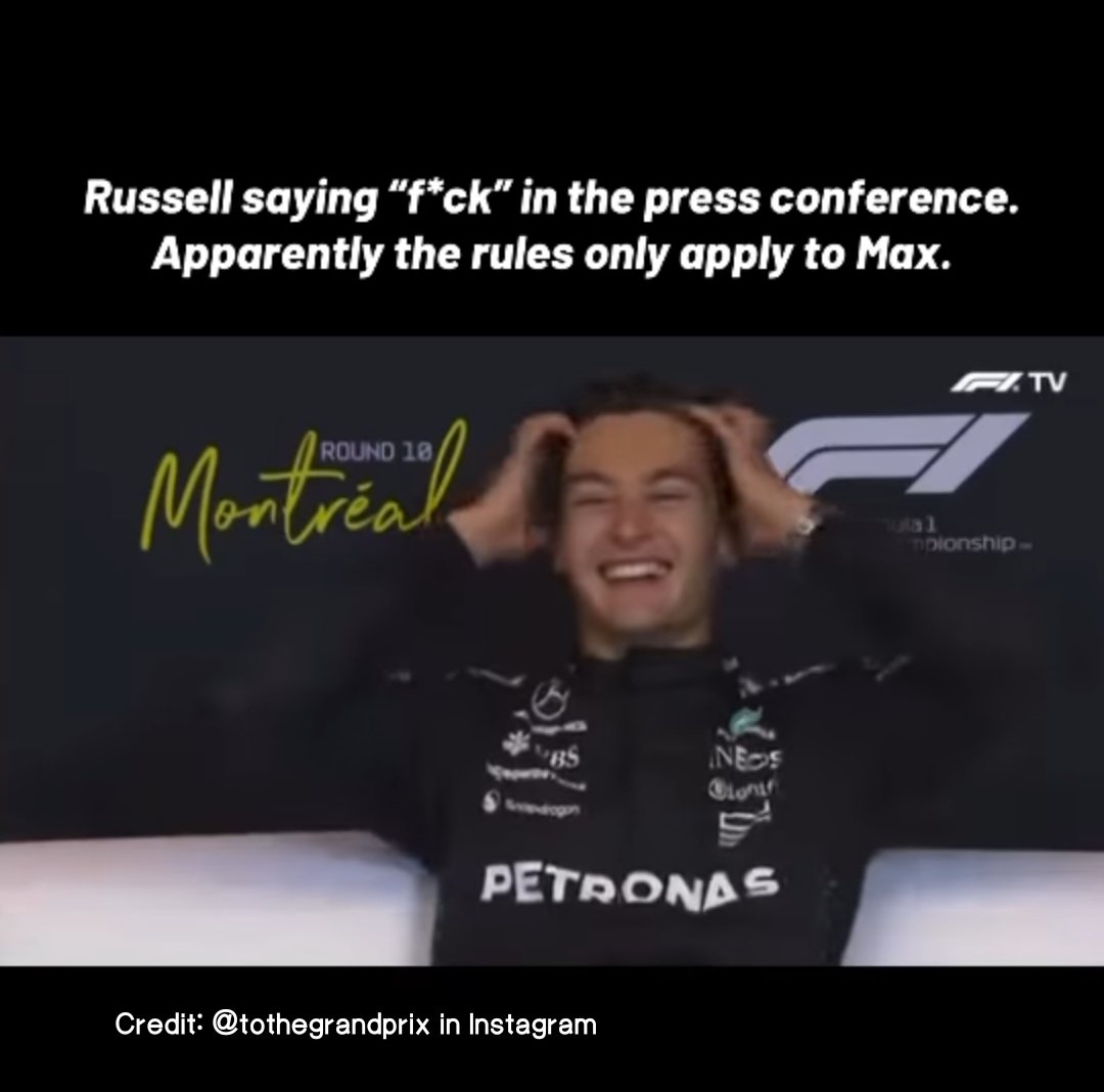 maxsleftovers's tweet image. let's give an applause for another yet again a LOVELY job from the FIA! 📢👏🏻

1. a (british) driver that RETIRED from the race received a 5s penalty instead of any other effective penalty. 
2. another (british) driver swore in a press conference but didn't receive a single fine.