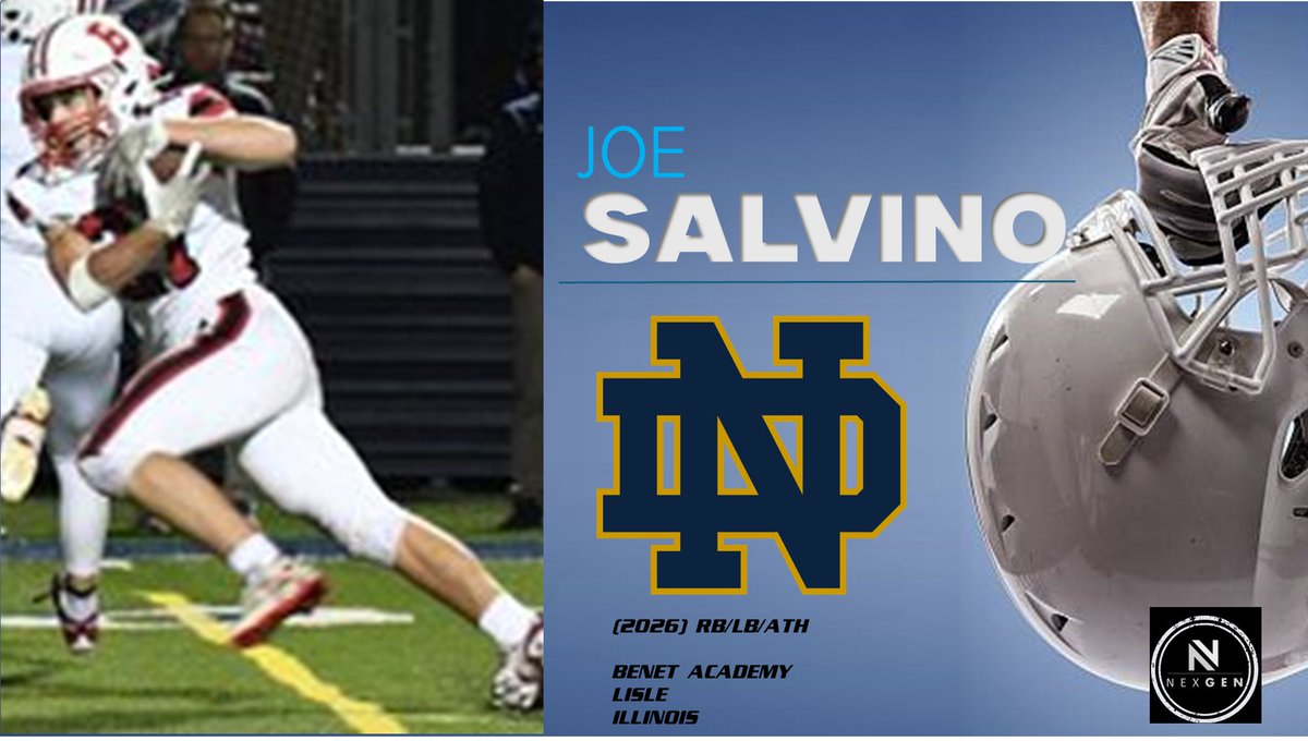 nexgenscouting's tweet photo. ✔️Monday
📍Notre Dame @NDFootball 
✅2026 RB/LB/ATH Joe Salvino @JoeSal26 
Benet Academy (IL) https://t.co/QWE5dkmkSm