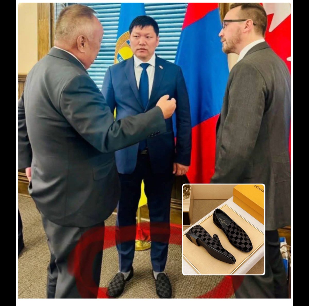 Хөлөндөө 1000 долларын LV  гуталтай Канадад туршлага судалж яваа Өмнөговийн аймгийн ЗД орлогч Ж. Занабазар‼️‼️
Энэ дарга орлогоо нотол‼️