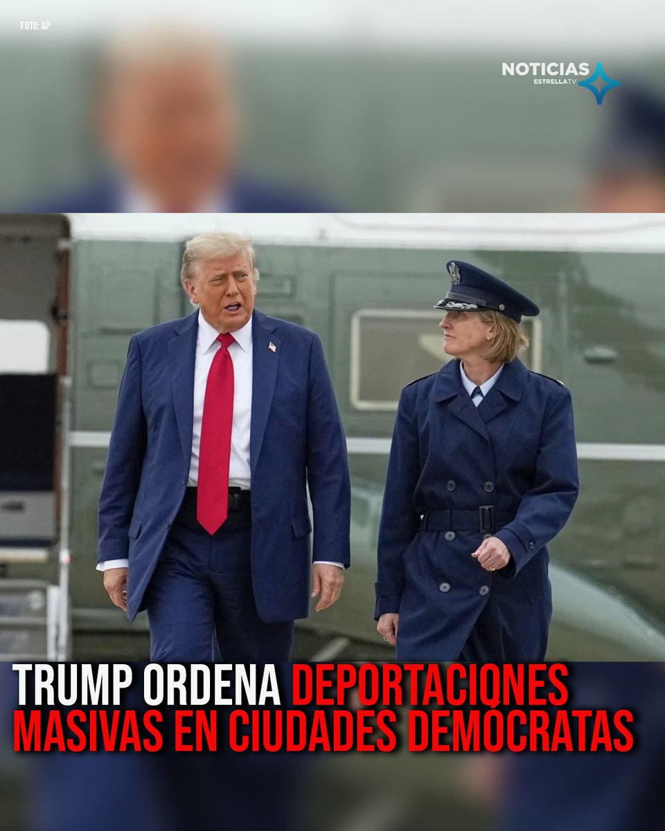 📍 URGENTE | NUEVA ORDEN DEPORTACIÓN MASIVA
El presidente Donald Trump ordenó este domingo a ICE intensificar las deportaciones en ciudades gobernadas por demócratas, como Los Ángeles, Chicago y Nueva York.