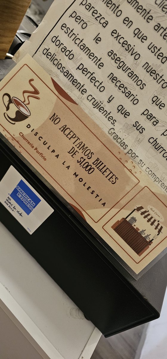 GarmaloPablo's tweet photo. @Profeco @SEGOB_mx @GobAtizapan ¿es legal no aceptar billetes de alguna denominación?...¿podrían apoyarnos a revisar esta información en el local? Es en la Churreria Porfirio que esta en Plaza Bona, Zona Esmeralda en Atizapán de Zaragoza, Estado de México. https://t.co/TOG5Wveu5k