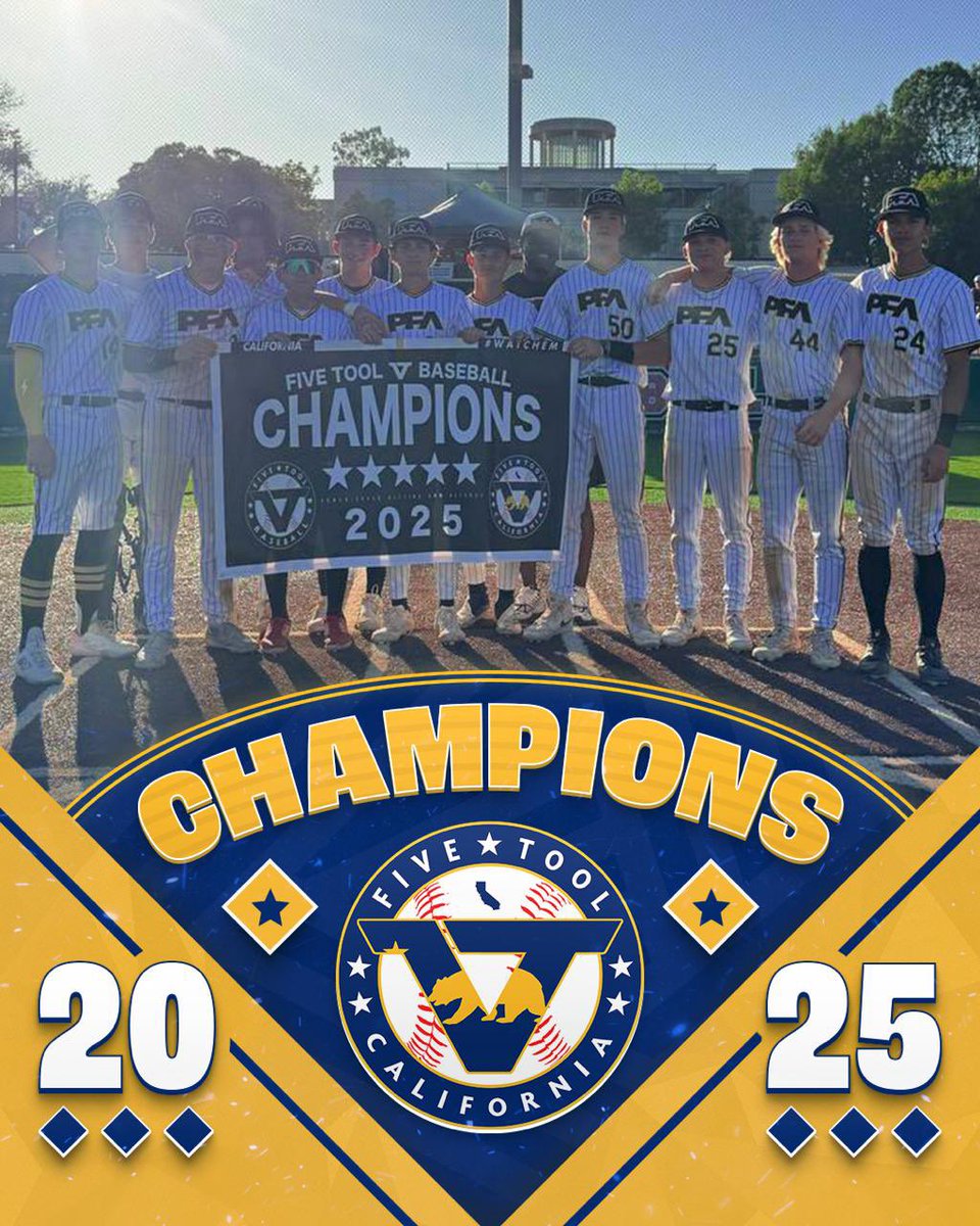 Five Tool California (@fivetoolca) on Twitter photo 🏆CHAMPIONS🏆
Congrats to <a href="/PFAbaseball/">Simple Pitching</a> Regional 27 on winning the 16U Division of the <a href="/FiveTool/">Five Tool Baseball</a> California SoCal LA Show!
#WatchEm 🏆CHAMPIONS🏆
Congrats to <a href="/PFAbaseball/">Simple Pitching</a> Regional 27 on winning the 16U Division of the <a href="/FiveTool/">Five Tool Baseball</a> California SoCal LA Show!
#WatchEm