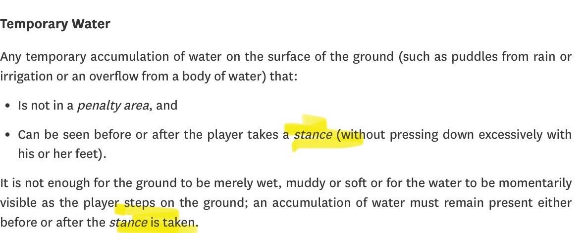 The most bizarre part of this rule is that if you weigh more it’s more beneficial. Had it work against me before in a tournament, hard to believe it hasn’t been altered. I should eat more. #casualwater #usopen