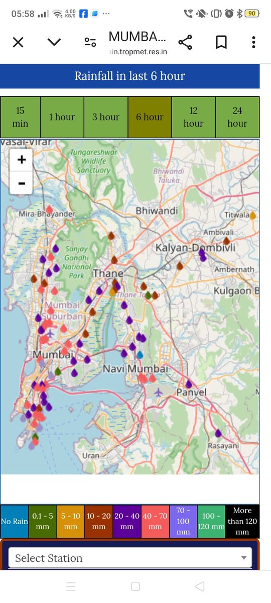 GaikwadMantray's tweet image. #mumbai last 24 hrs
R/F in city...
#bandra 135 mm 🟠
#csmt 132 mm 🟠
#colaba station 117 mm 🟠
#dadar east 107 mm 🟠
6:00 am yesterday to 6:00 am today morning 
24 hrs
Pls see for ur area of Mumbai too Today till evening moderate to heavy isolated very heavy showers possible.