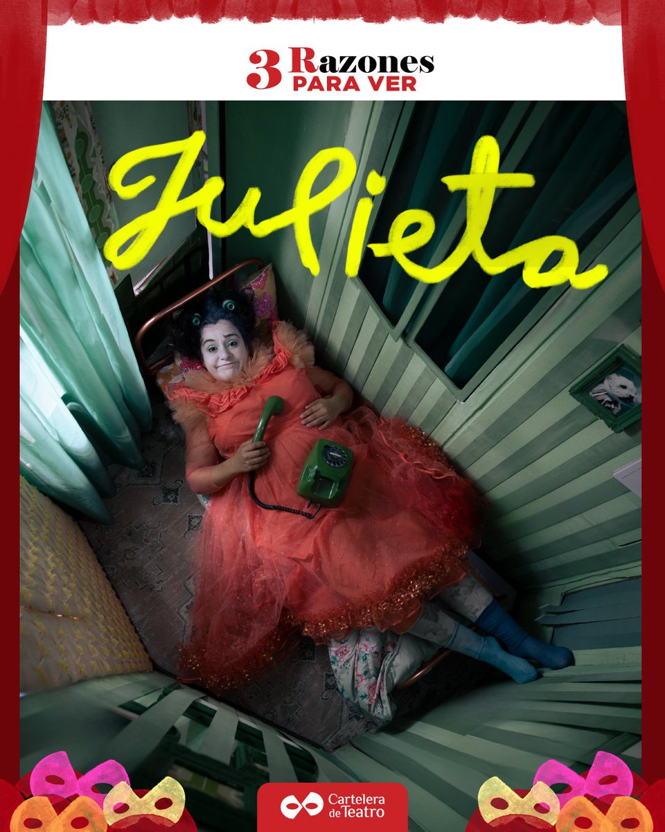 elteatrocdmx's tweet photo. Julieta es obra seleccionada en los Premios del Público Cartelera de Teatro 2026. Aquí te damos 3 razones para ver este entrañable montaje. Se presenta en el Teatro Milán los lunes, martes y miércoles, 20:45 horas.
#Teatro #Unipersonal #Clown #CDMX @chulatheclown @teatro_milan https://t.co/sdvvjmBQ50